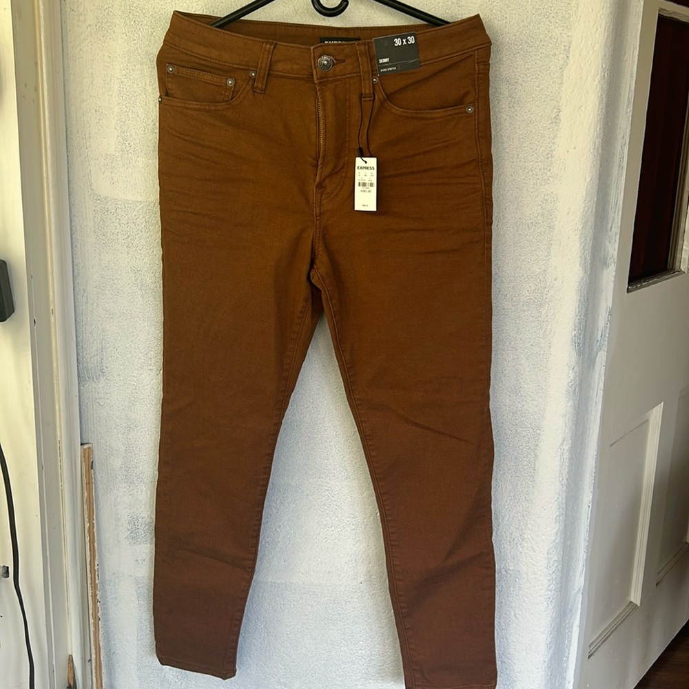 Brown Express Skinny jeans, hyperstretch.